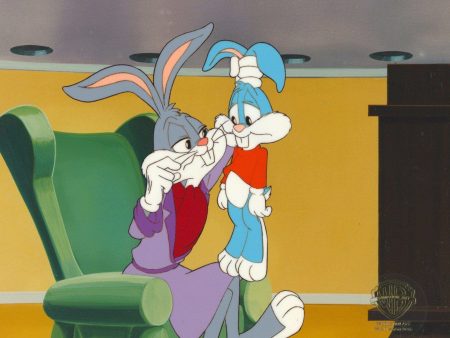 Tiny Toons Original Production Cel:  Bugs Bunny and Buster Bunny Hot on Sale