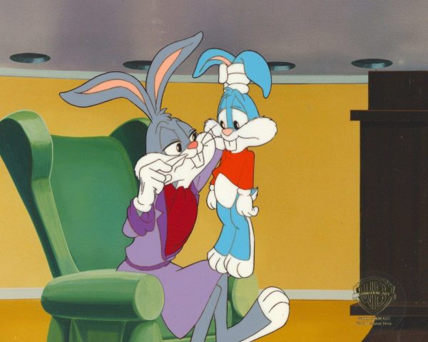 Tiny Toons Original Production Cel:  Bugs Bunny and Buster Bunny Hot on Sale