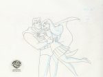 Superman the Animated Series Original Production Cel with Matching Drawing: Superman and Lois Lane on Sale