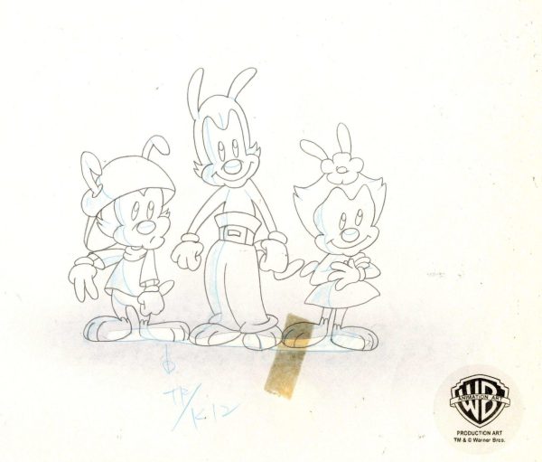 Animaniacs Original Production Drawing: Yakko, Wakko, and Dot Online now