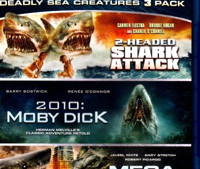 2-HEADED SHARK ATTACK , 2010 MOBY DICK , MEGA SHARK VERSUS CROCOSAURUS - VSC DEADLY SEA CREATURES 3 PACK - BLU-RAY Online Sale