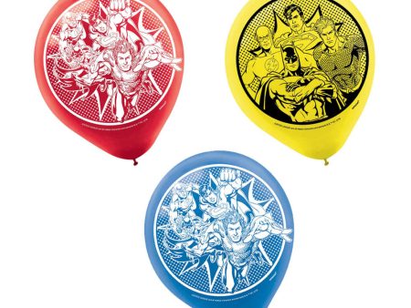 Justice League Heroes Unite Latex Balloon 12in, 6pcs For Sale