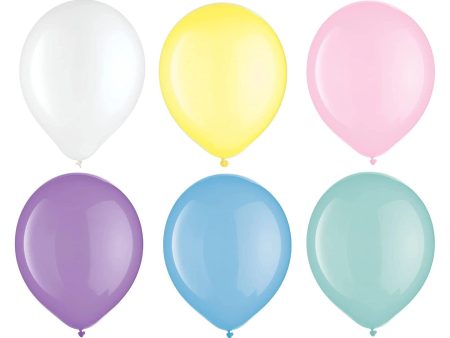 Pearlized Pastel Assorted Latex Balloons 12in, 15pcs Supply