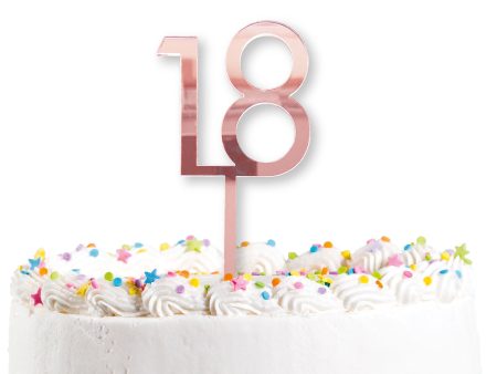 18th Birthday Rose Gold Acrylic Cake Topper Cheap