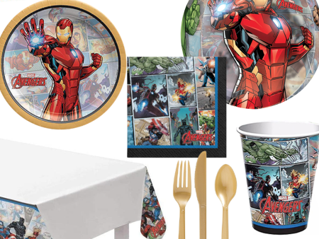 Iron Man 59 Pieces Tableware Party Supplies for 8 Guests Cheap