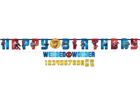 Spiderman Webbed Add An Age Jumbo Letter Banner Decorations Hot on Sale