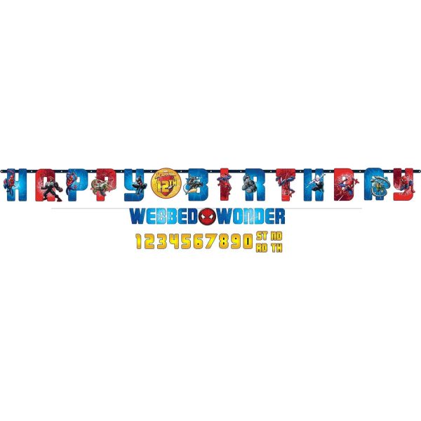 Spiderman Webbed Add An Age Jumbo Letter Banner Decorations Hot on Sale