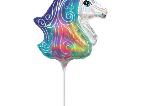 Unicorn Iridescent Mini Shape Balloon 22x27cm Hot on Sale