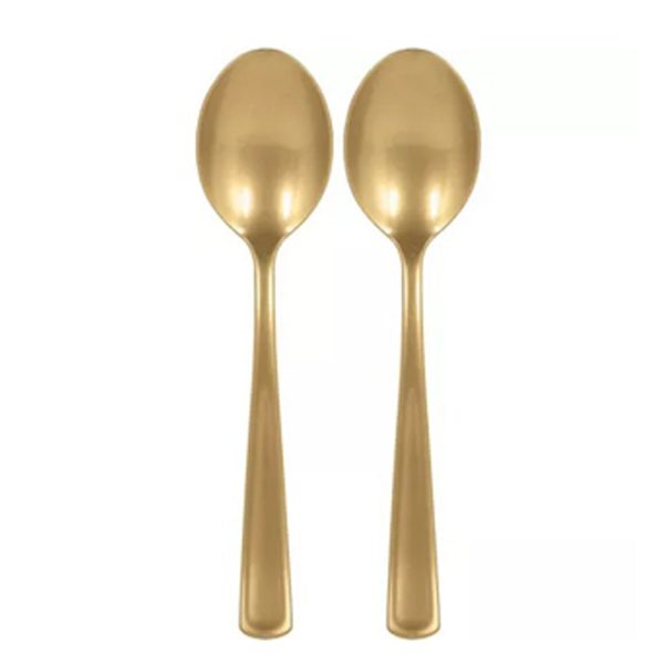 Gold Plastic Serving Spoon 9.75in Sale